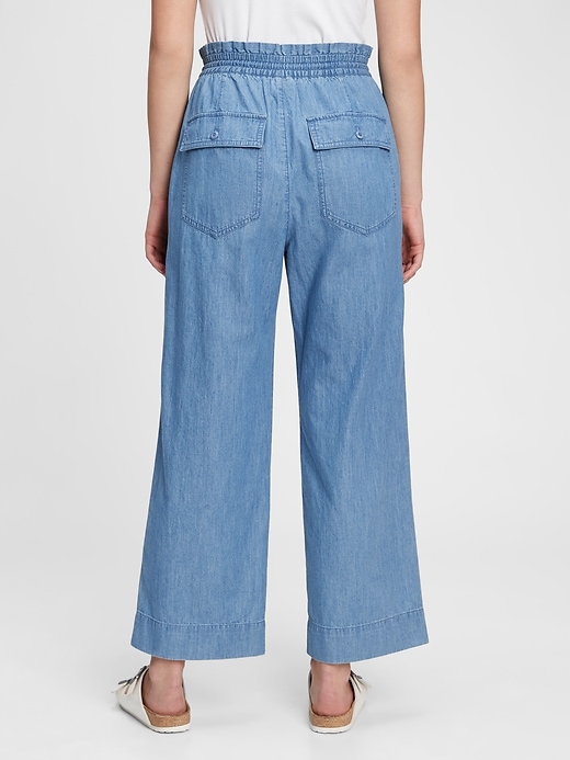Image number 2 showing, High Rise Chambray Wide-Leg Pants With Washwell&#153