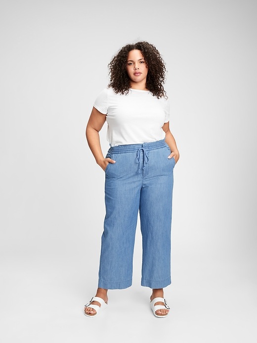 Image number 6 showing, High Rise Chambray Wide-Leg Pants With Washwell&#153
