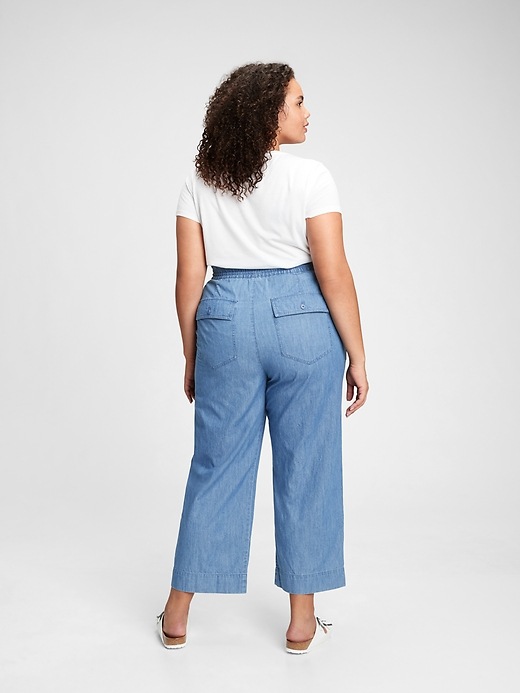 Image number 7 showing, High Rise Chambray Wide-Leg Pants With Washwell&#153