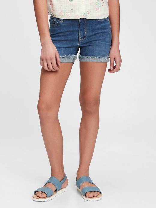Image number 1 showing, Kids Gen Good High Rise Denim Shortie Shorts with Stretch