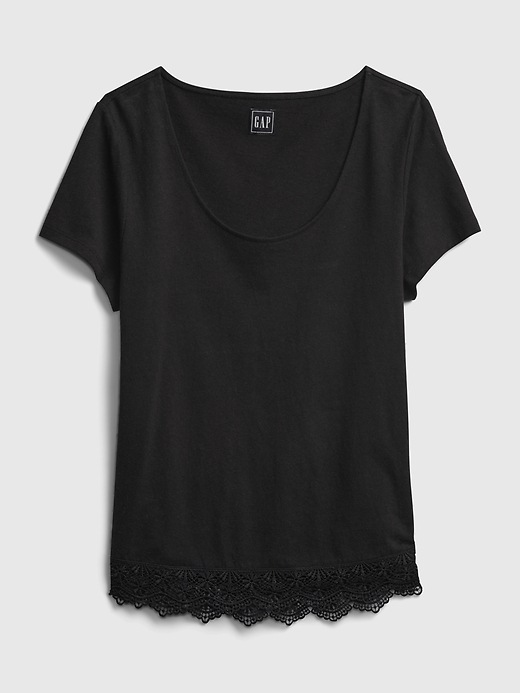 Image number 8 showing, Lace Hem T-Shirt