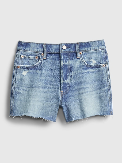 Image number 8 showing, 3'' High Rise Distressed Cheeky Shorts