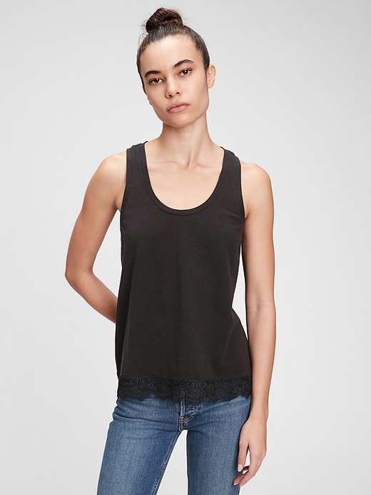 View large product image 1 of 1. Lace Tank Top