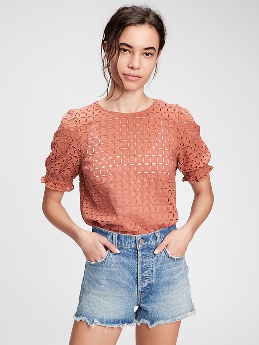 Image number 8 showing, Eyelet Puff Sleeve Top