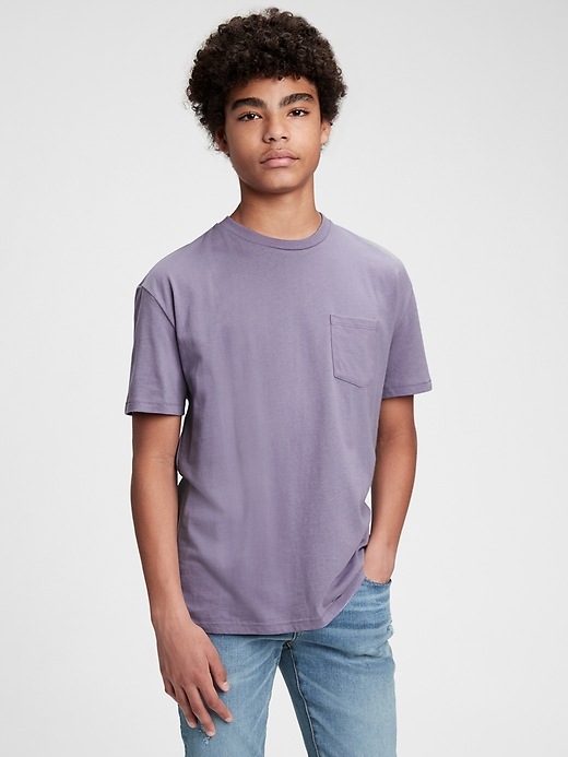 L'image numéro 4 présente T-shirt recyclé à poche pour Adolescent