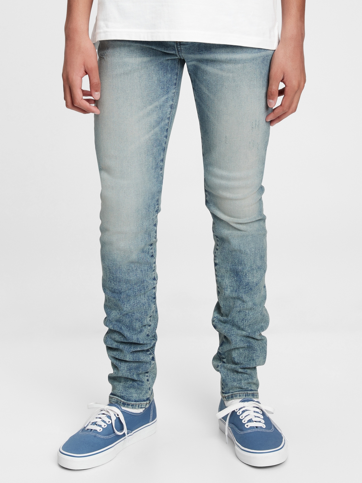 Teen Stacked Ankle Skinny Jeans with Washwell™ Gap