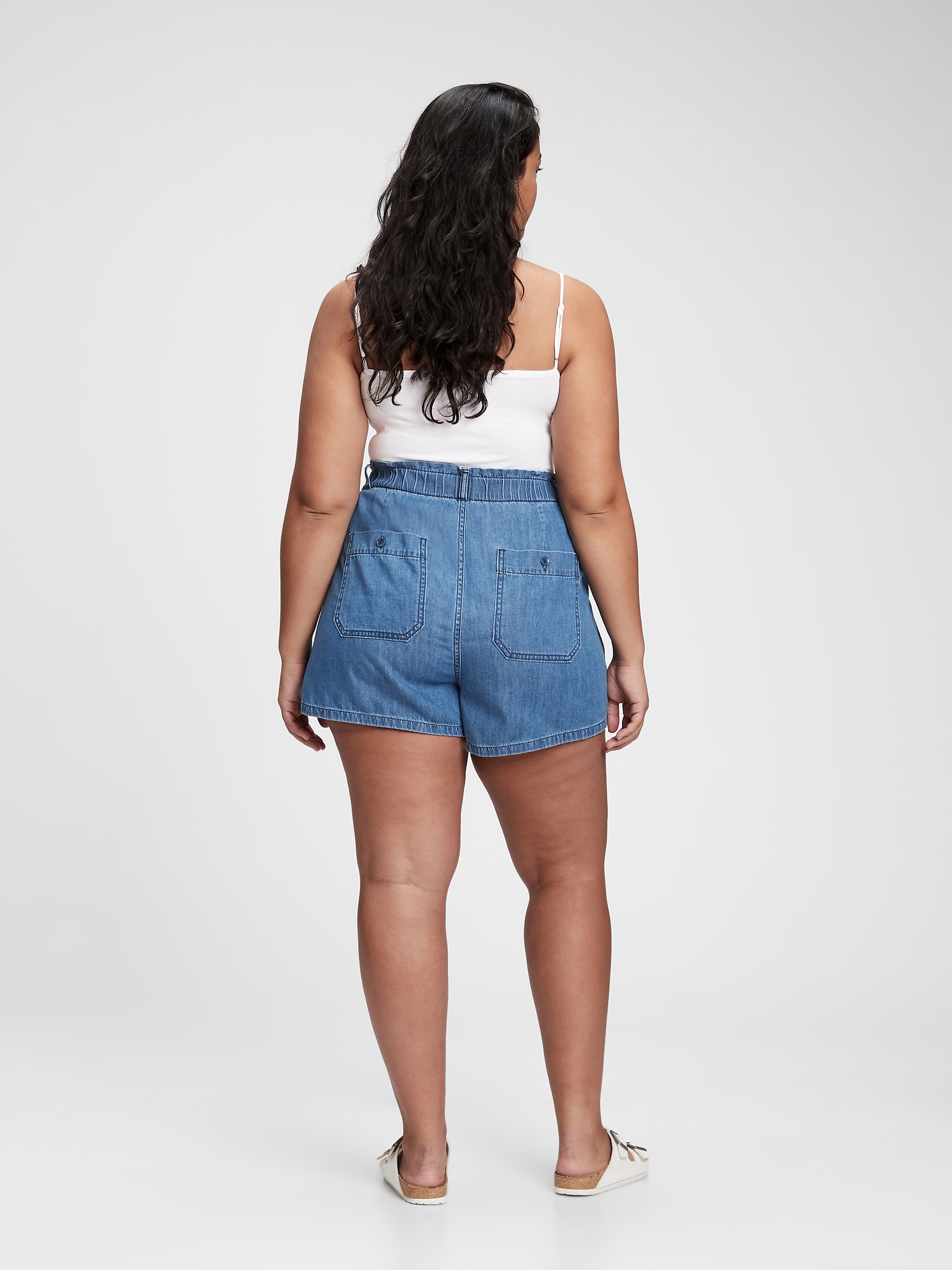 Paperbag Denim Shorts in Tencel™ Lyocell | Gap