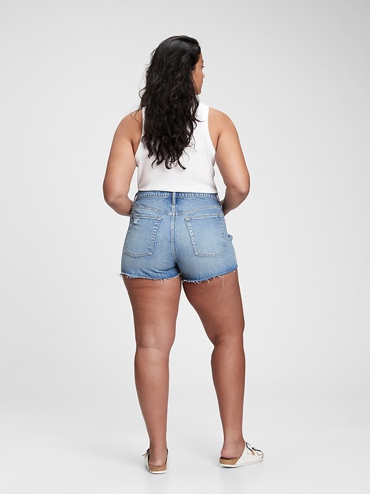 Image number 7 showing, 3'' High Rise Distressed Cheeky Shorts