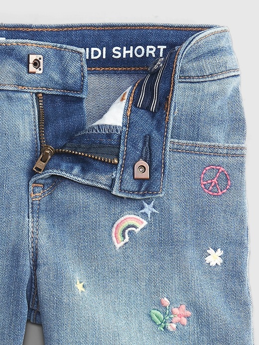 Image number 4 showing, Kids Embroidered Midi Shorts with Stretch