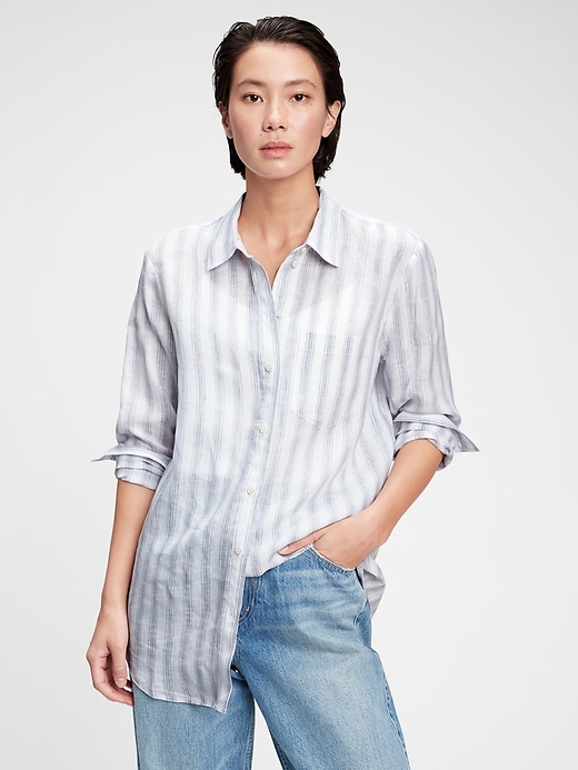 View large product image 1 of 1. Linen Boyfriend Shirt