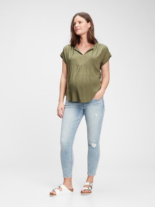 Image number 3 showing, Maternity Popover Bib Top