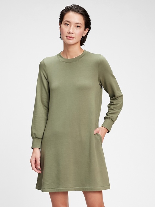 View large product image 1 of 1. Long Sleeve Crewneck Swing Dress