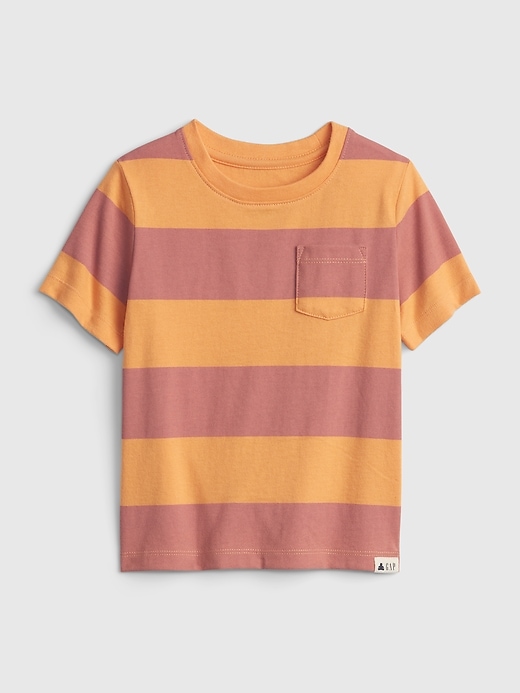 View large product image 1 of 1. Toddler 100% Organic Cotton Mix and Match Stripe T-Shirt