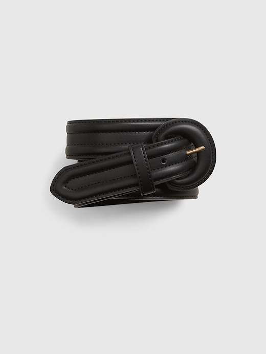 Image number 1 showing, Puffed Leather Belt