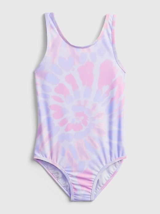 Image number 1 showing, Kids Recycled Tie-Dye Print Swim One-Piece