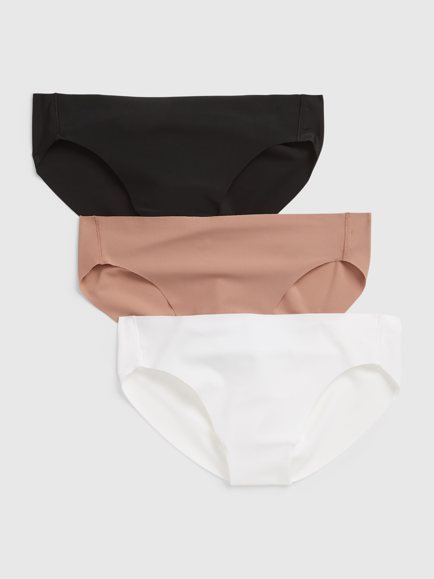 Cabana Cotton Seamless Bikini Panty - 3 Pack Black/White/Grey L by