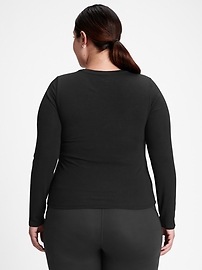 View large product image 8 of 8. GapFit Supersoft Ribbed Wrap-Front Top