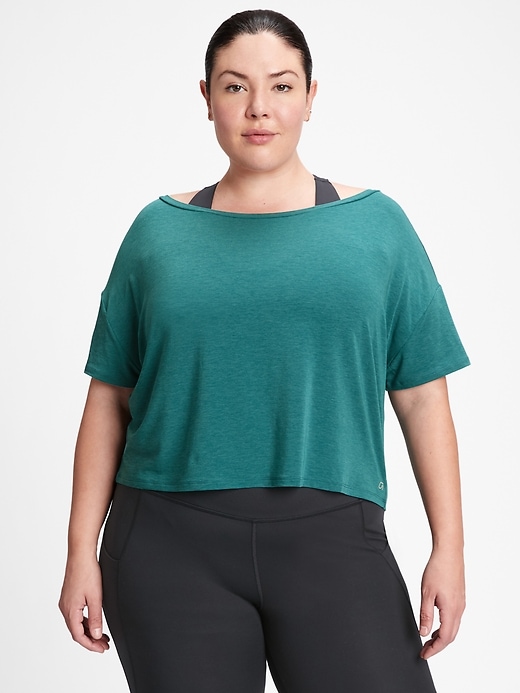 View large product image 2 of 3. GapFit Breathe Cropped T-Shirt