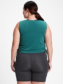 View large product image 3 of 3. GapFit Breathe Pointelle Ruched Side Tank Top