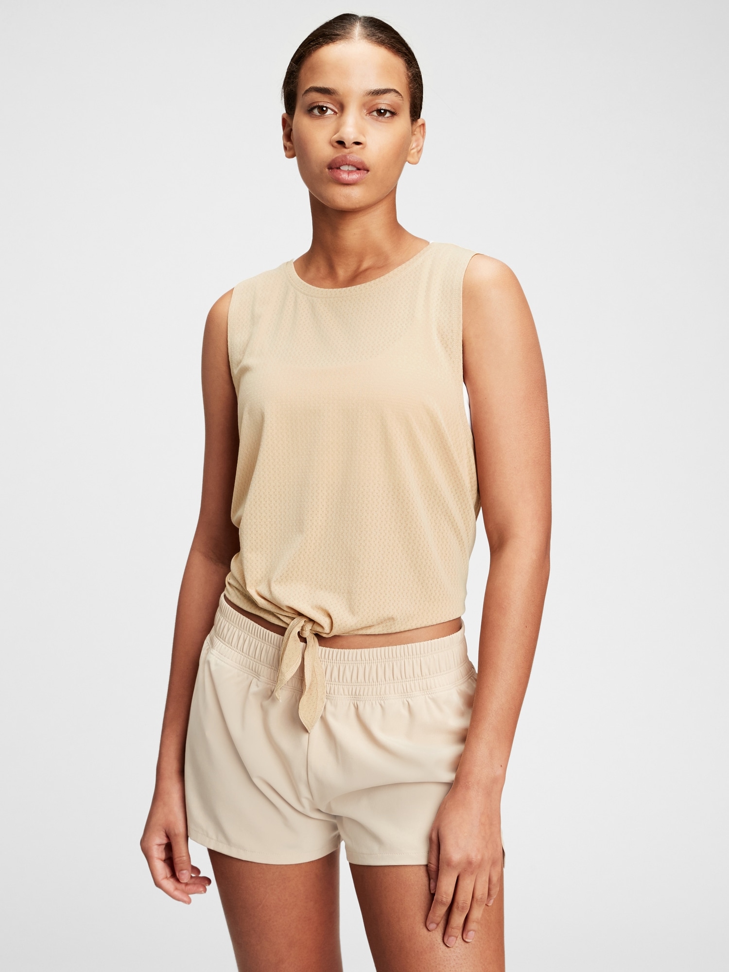 GapFit Jacquard Pin Dot Tie-Front 