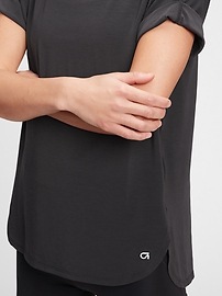 View large product image 3 of 5. GapFit Breathe Roll Sleeve T-Shirt