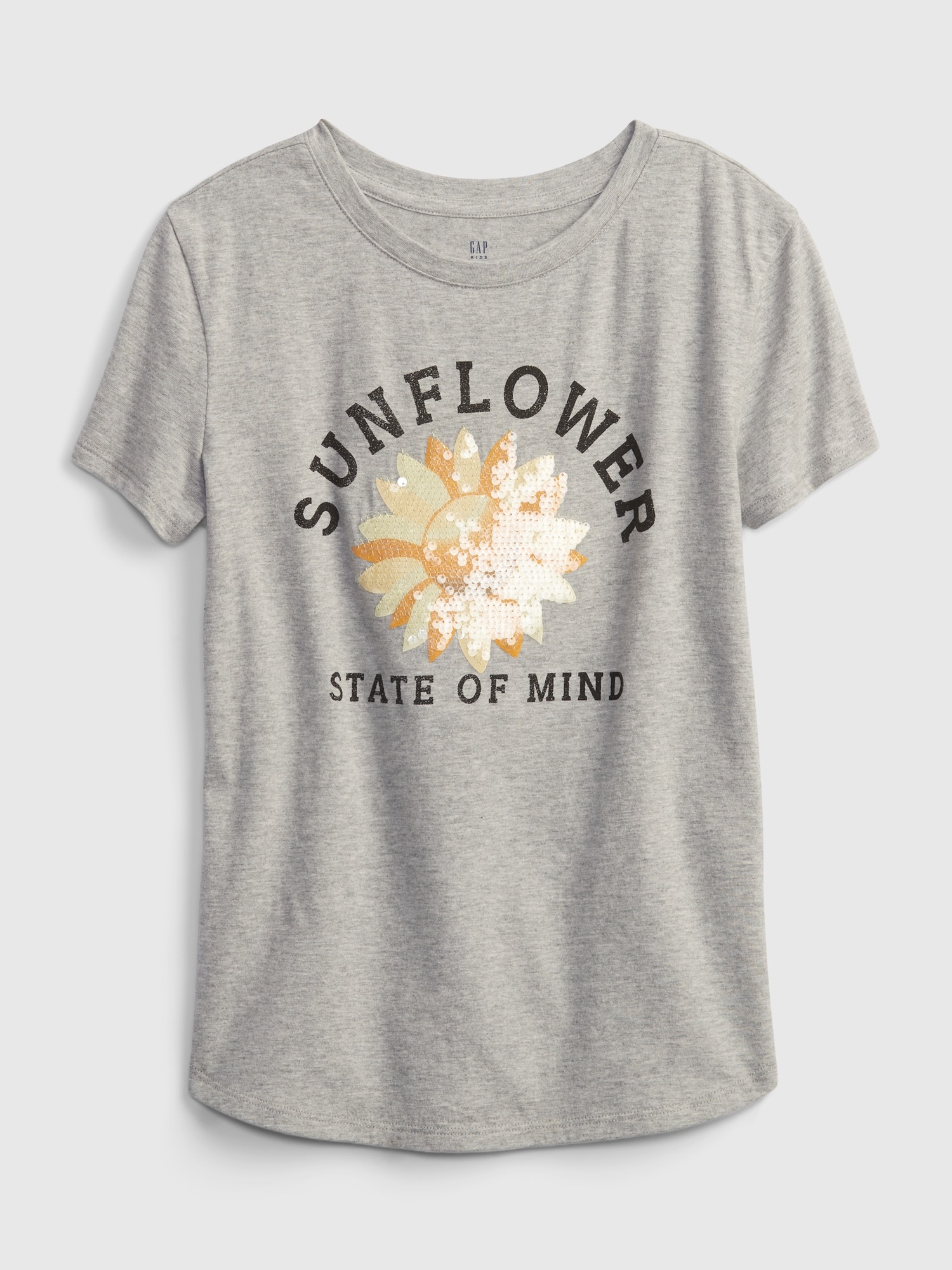 Gap Girls' 100% Organic Cotton Interactive Graphic T-Shirt Heather Gray Size XS