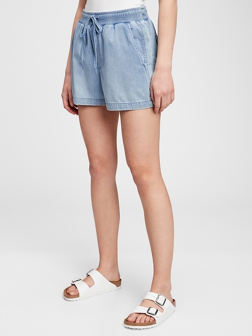 Image number 1 showing, Pull-On Denim Shorts with Washwell&#153