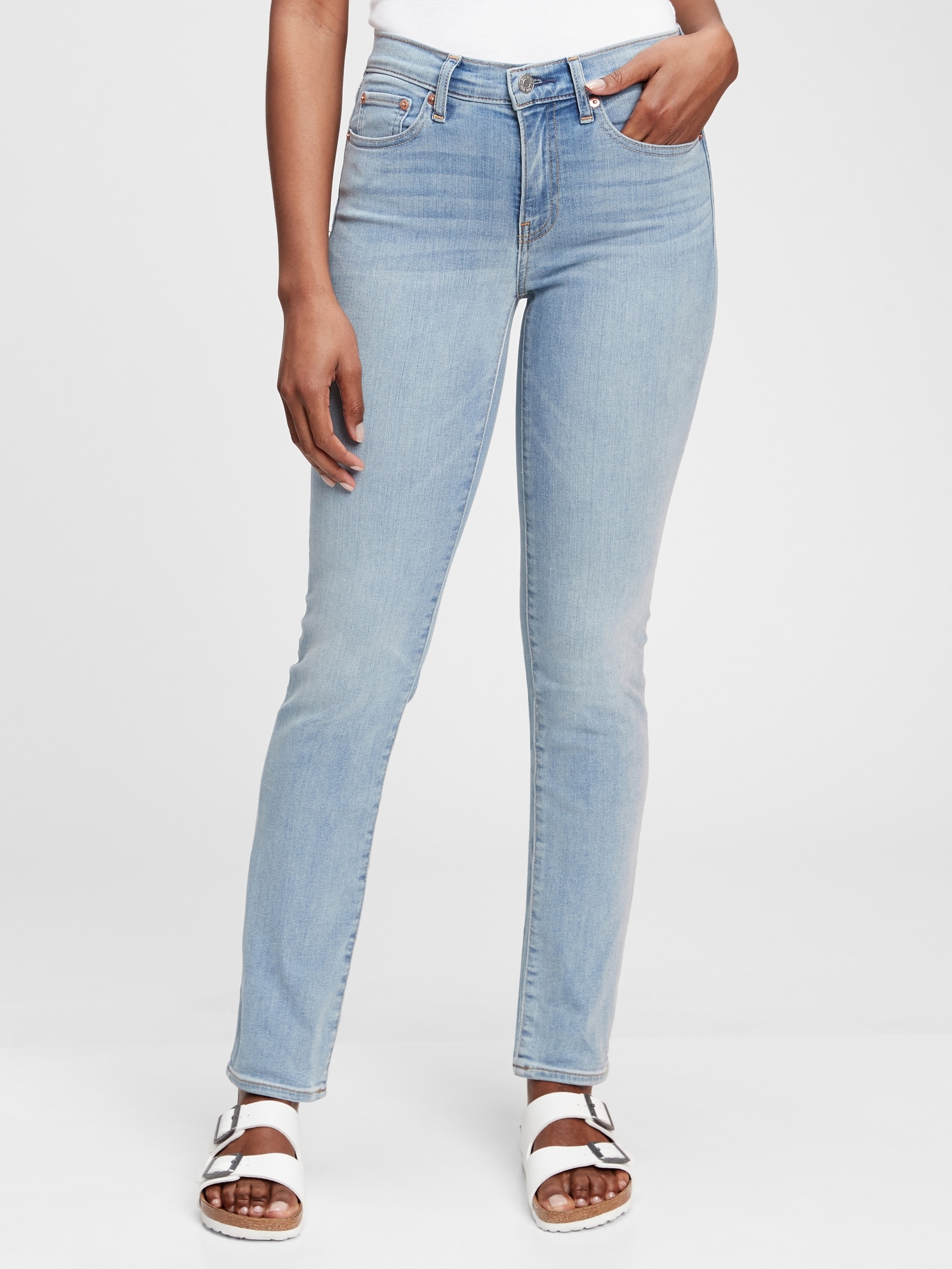 Mid Rise Classic Straight Jeans Gap