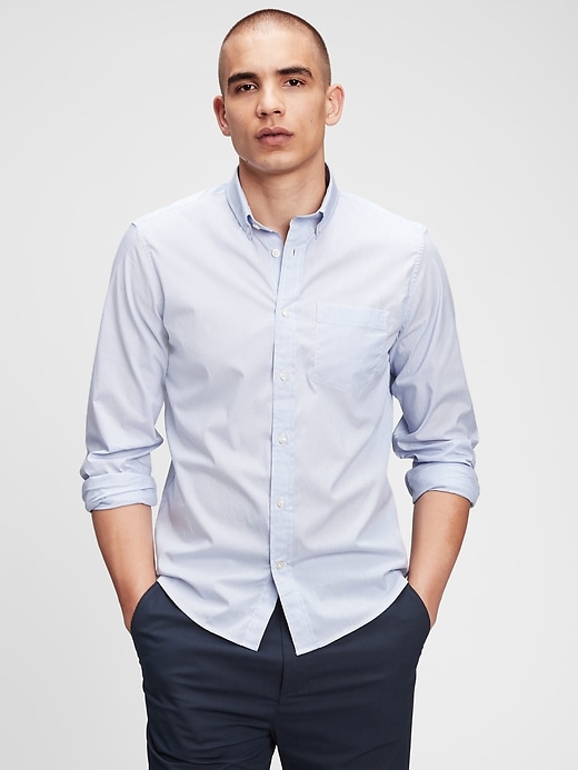 View large product image 1 of 1. Performance Poplin Shirt In Untucked Fit