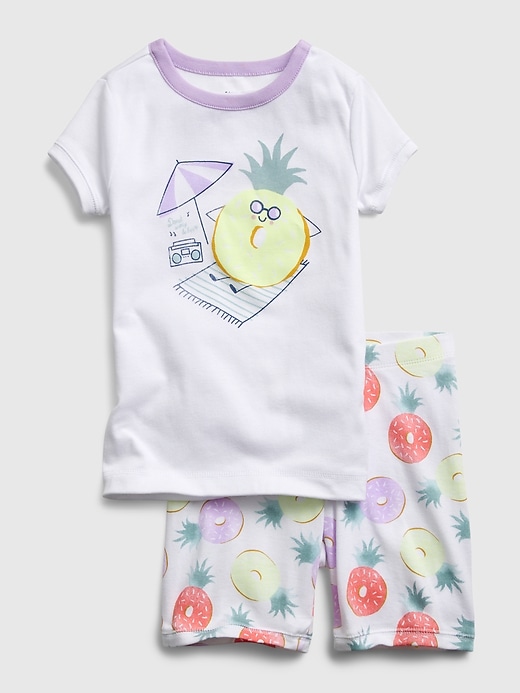 Image number 1 showing, Kids 100% Organic Cotton Pineapple Graphic PJ Set