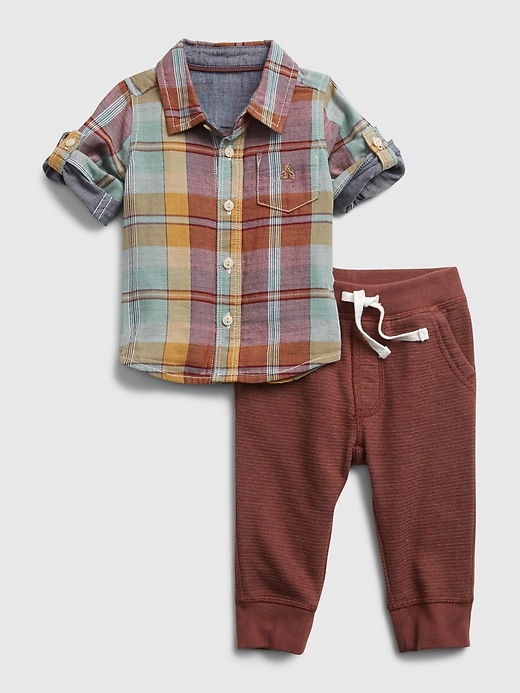 View large product image 1 of 3. Baby Plaid Outfit Set
