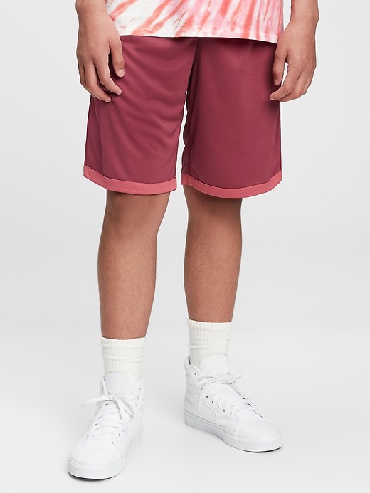 Image number 1 showing, Teen 100% Recycled Polyester Reversible Mesh Pull-On Shorts
