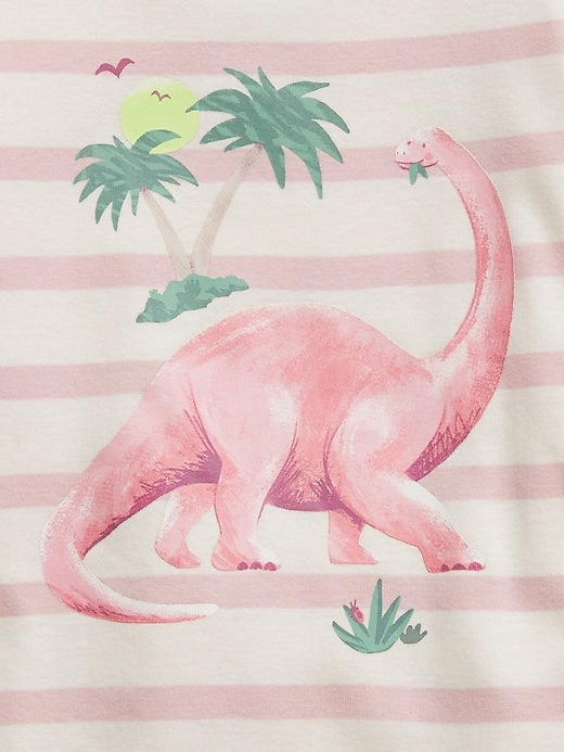 L'image numéro 2 présente Pyjama 100 % coton biologique à motif de dinosaures babyGap