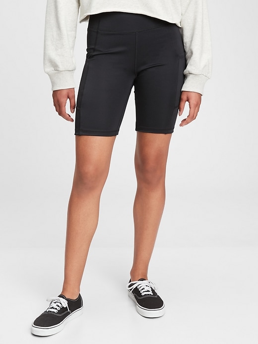 Image number 1 showing, GapFit Teen Recycled High-Rise Biker Shorts