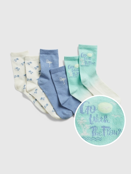 View large product image 1 of 1. Kids Graphic Crew Socks (3-Pack)