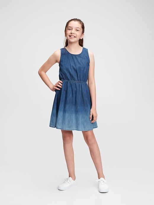 Image number 2 showing, Kids Denim Dip-Dye Dress