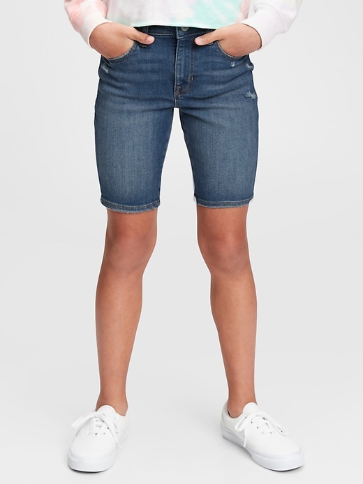 Image number 1 showing, Kids High Rise Denim Bermuda Shorts with Washwell &#153