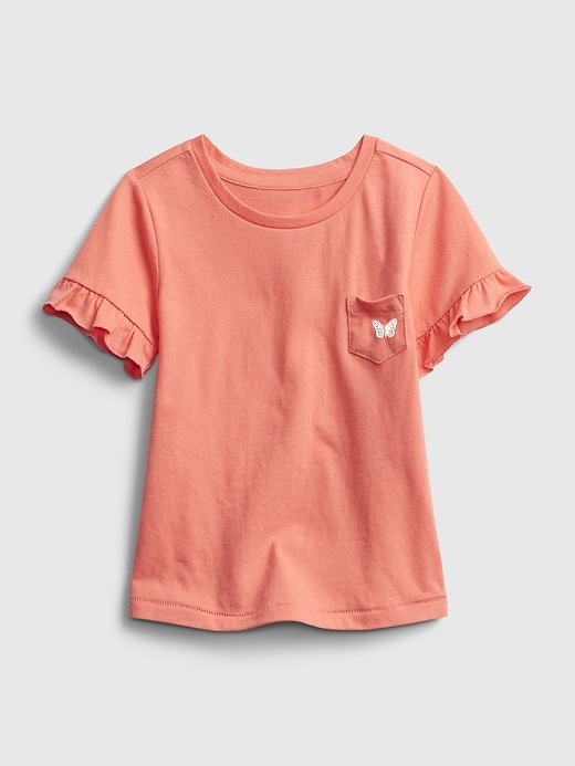 Image number 8 showing, Toddler 100% Organic Cotton Ruffle T-Shirt