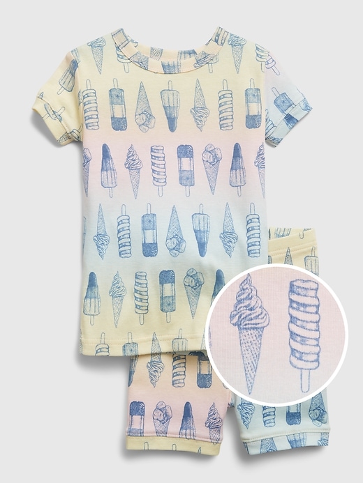 L'image numéro 1 présente Pyjama 100 % coton biologique à motif de crème glacée babyGap