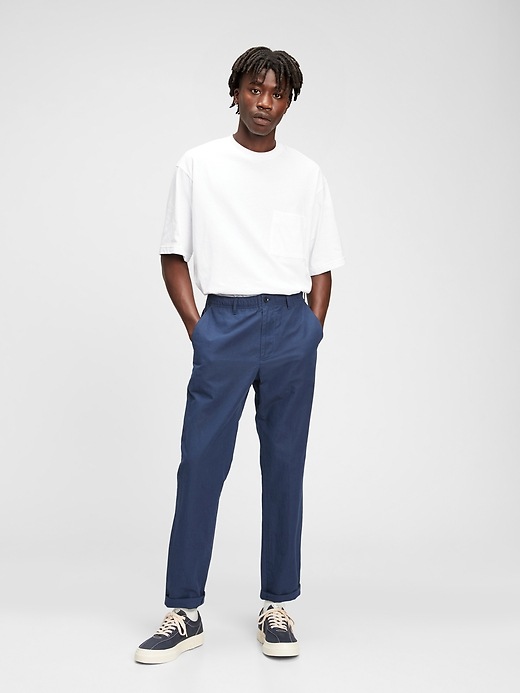 Image number 1 showing, GapFlex Slim Taper Linen Pull-On Pants With E-Waist