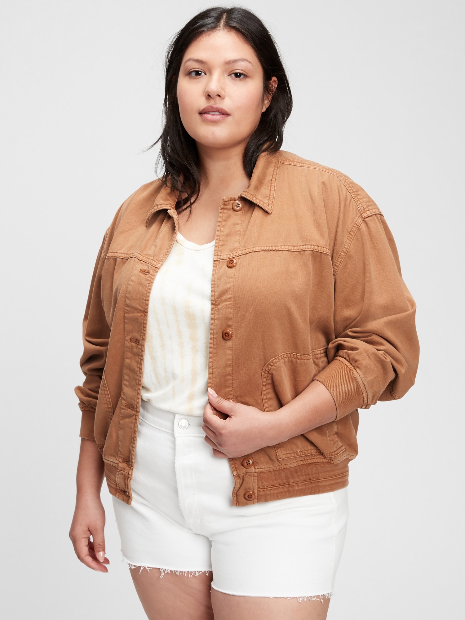 tan bomber jacket womens