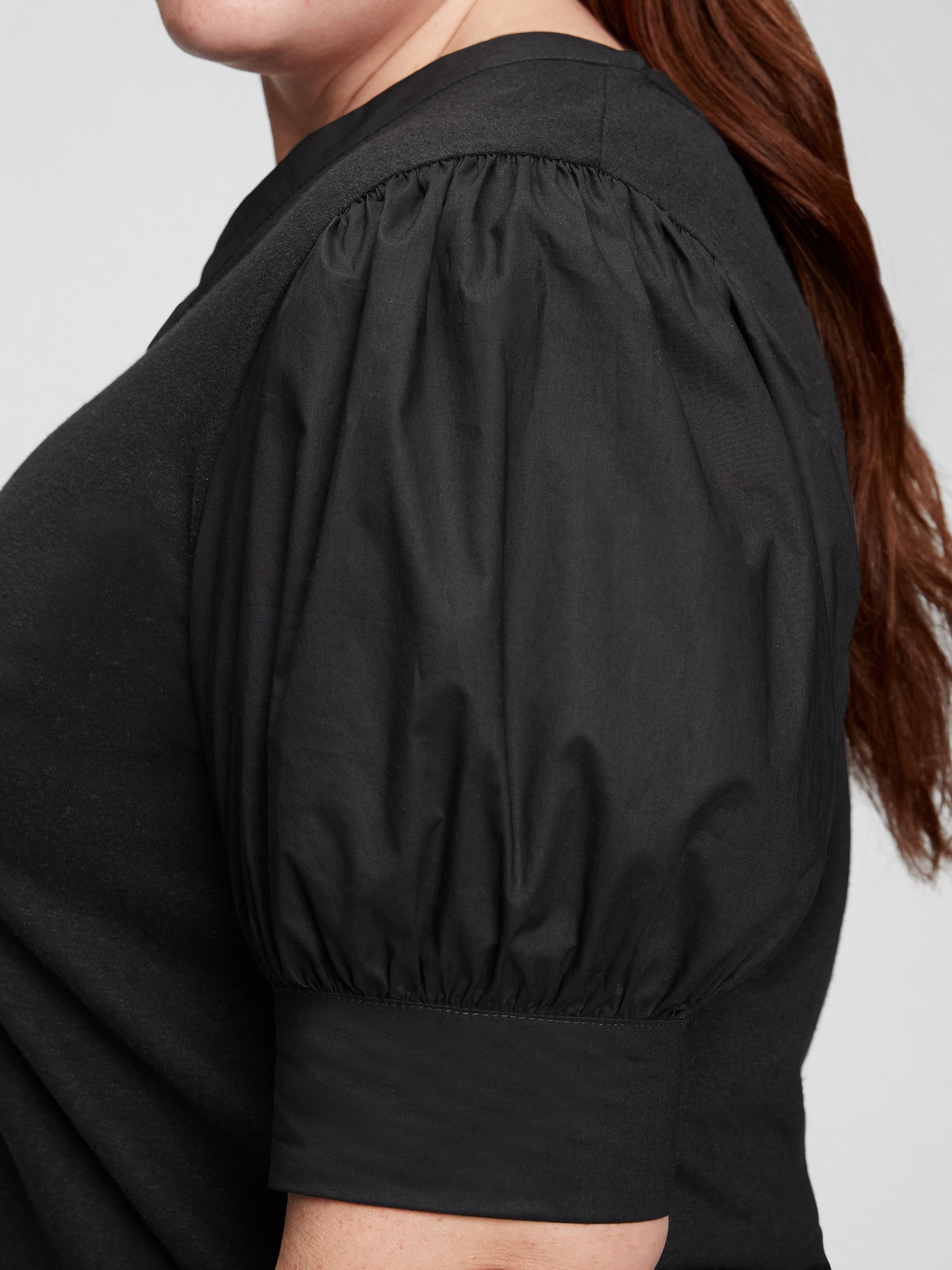 Puff Sleeve Henley Top Gap