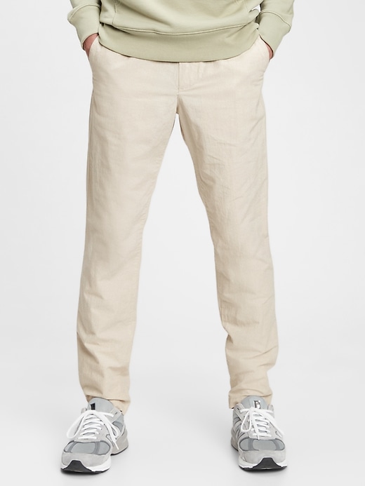 Image number 8 showing, GapFlex Slim Taper Linen Pull-On Pants With E-Waist