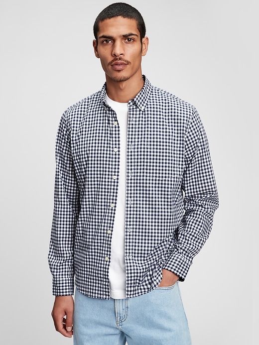 View large product image 1 of 1. Lived-In Stretch Poplin Shirt In Untucked Fit