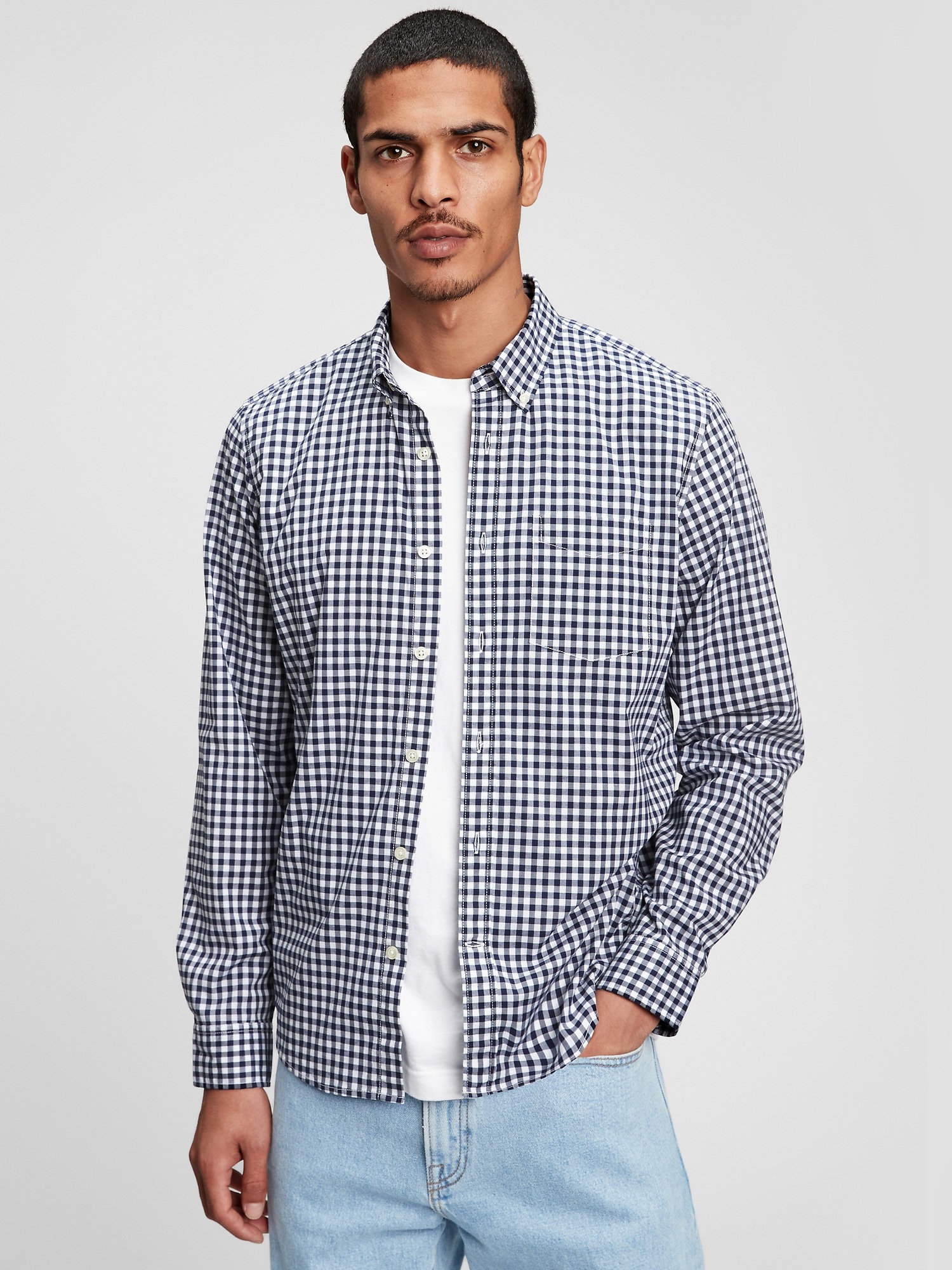 gap lived in stretch poplin shirt