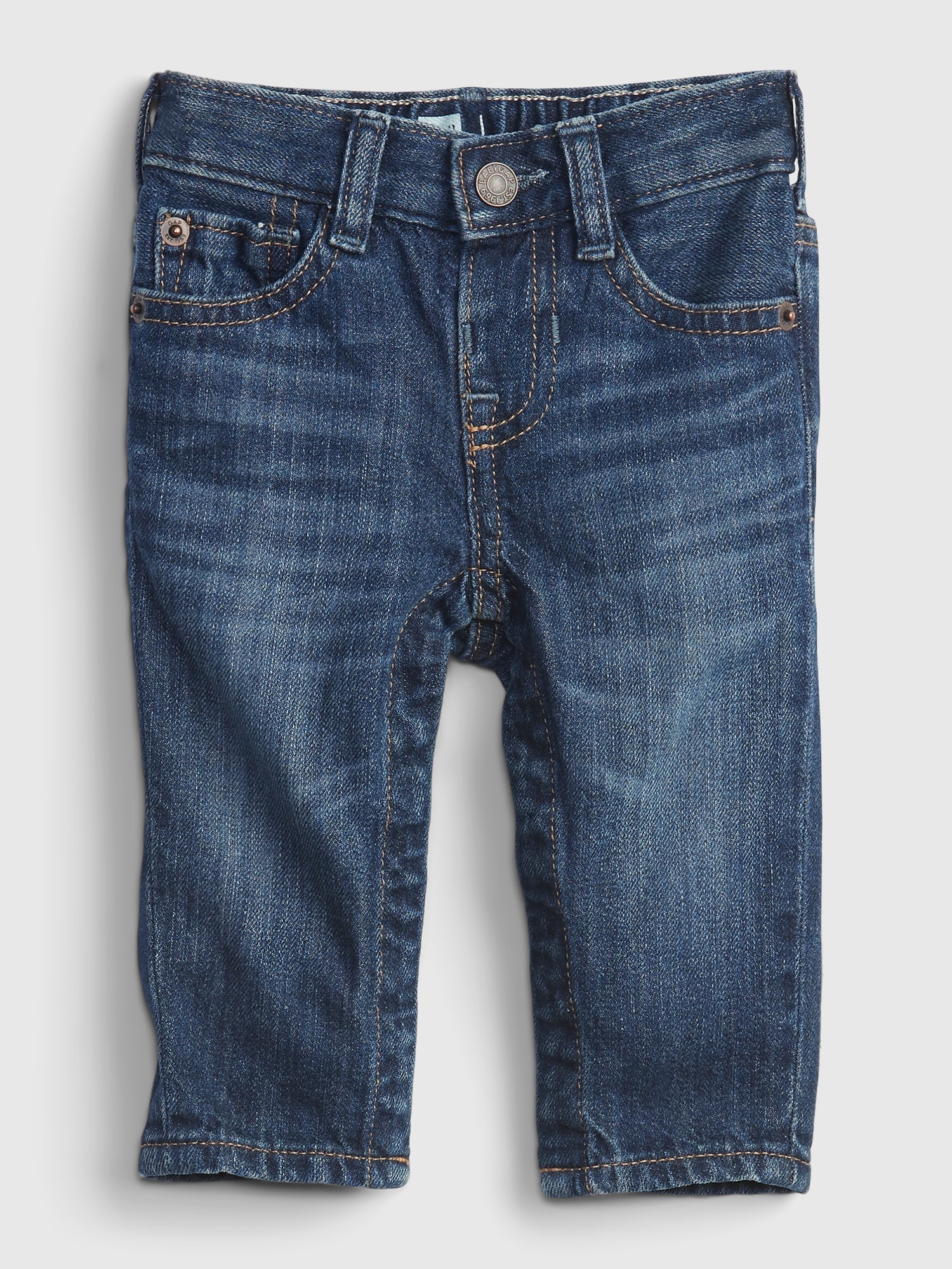 Gap Baby Organic Cotton Pull-On Slim Jeans blue. 1