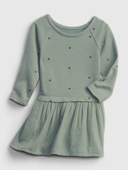 Image number 1 showing, Toddler Embroidered Mix-Media Dress