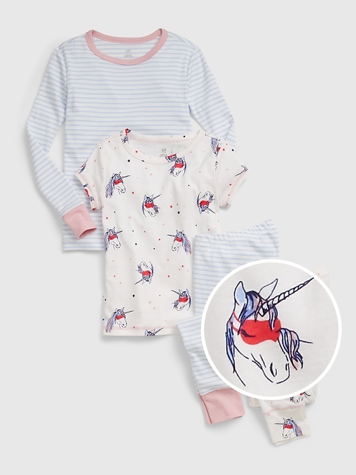Image number 1 showing, Kids Organic Cotton Unicorn PJ Set (2-Pack)