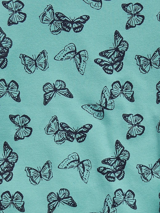 Image number 2 showing, Kids 100% Organic Cotton Butterfly Graphic PJ Set
