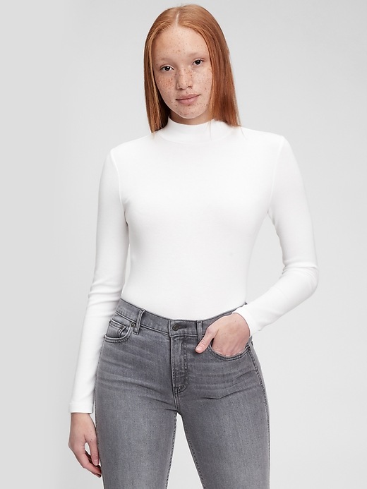 View large product image 1 of 1. Modern Cropped Mockneck T-Shirt